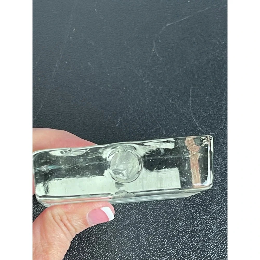 00377 - Easts of Eden Glass Cube Bud Vase Modernist Minimalist Clear Paperweight